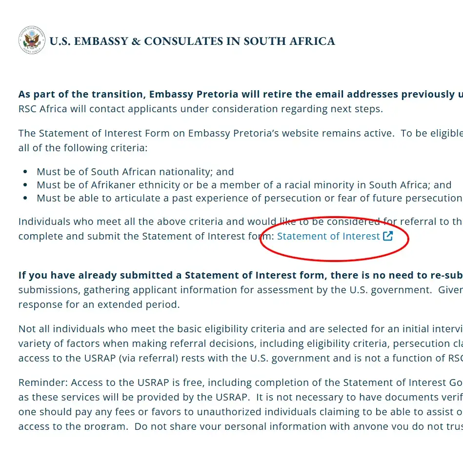 Screen Shot of USRIP website